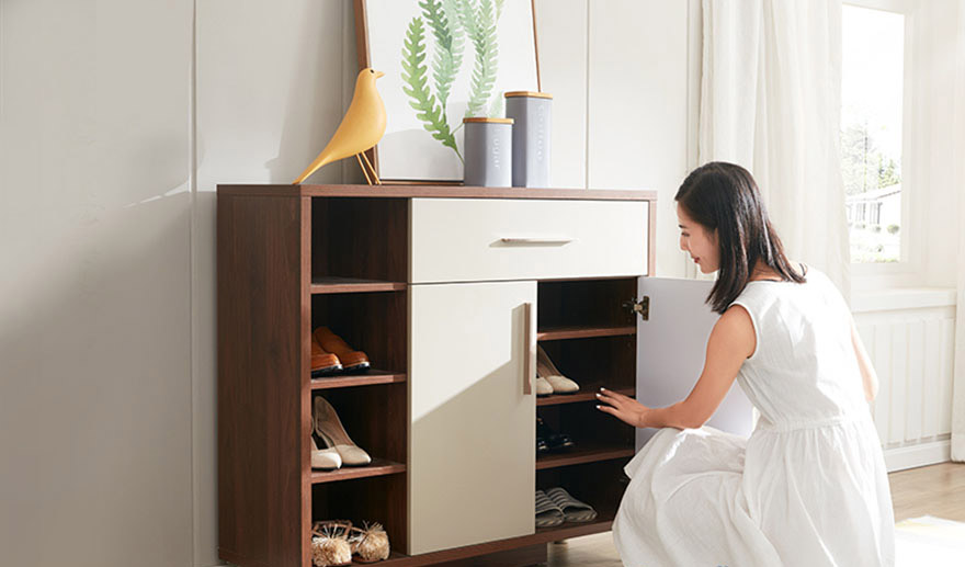 Tủ giày gỗ công nghiệp thiết kế hiện đại