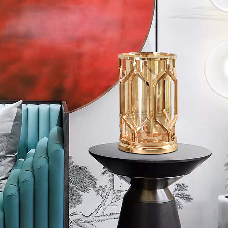 Bình Cắm Hoa Thủy Tinh Hợp Kim Cánh Dán Cổ Điển Sang Trọng Cao Cấp Kiểu Châu Âu DECOR LUXURY - Hàng Nhập Khẩu