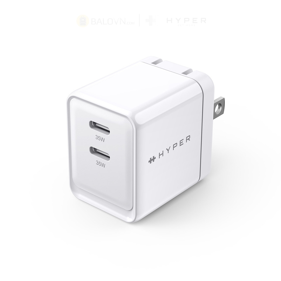 Sạc Nhanh cho Iphone 14/13/12 Hyper Gan II DUAL USB-C PPS 33W / PD 35W HJG35NA - Hàng chính hãng