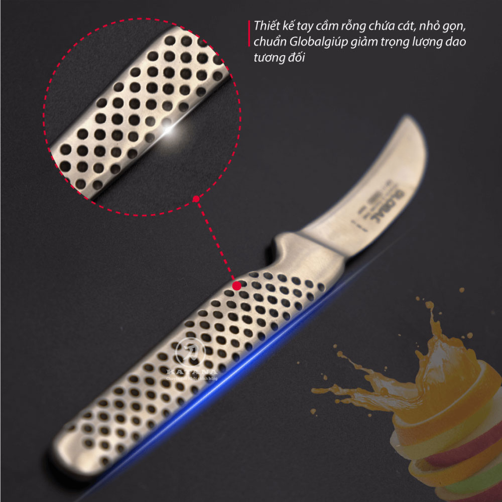 Dao bếp Nhật cao cấp Global GSF17 Peeling Knife, Curved - Dao bóc gọt hoa quả - Dao bếp Nhật chính hãng
