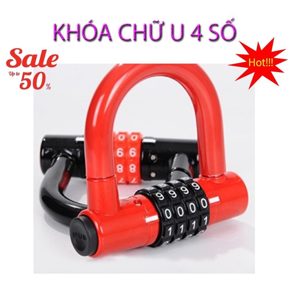 Khóa Chữ U Chống Cắt Cao Cấp Có Mã Bảo Mật 4 Số An Toàn