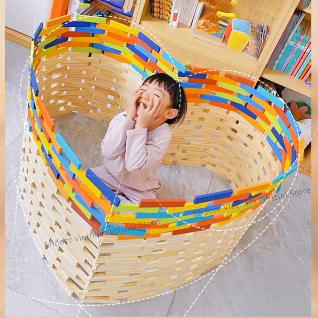 Đồ chơi xây dựng xếp hình gỗ sáng tạo Mideer Archimedes City Blocks 300 mảnh ghép, đồ chơi trí tuệ cho bé 3,4,5,6,7 tuổi