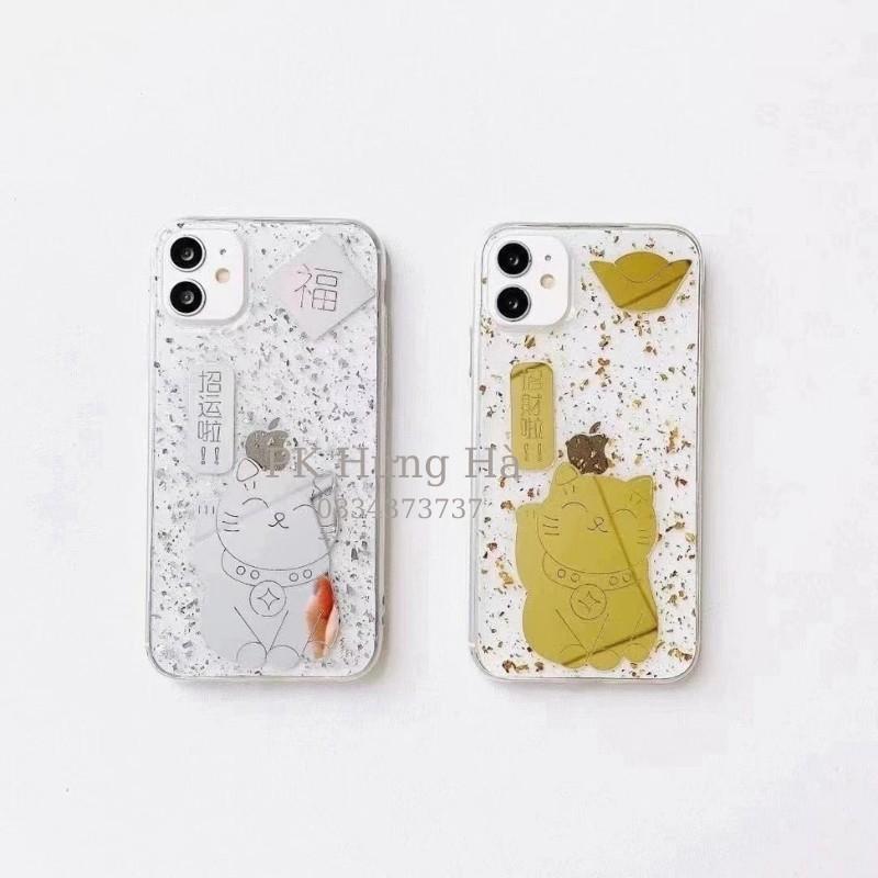 - Ốp iphone Mèo Thần Tài chất kim tuyến cho Iphone 12/12promax/11promax/Xsmax/X/8plus/7Plus/6plus