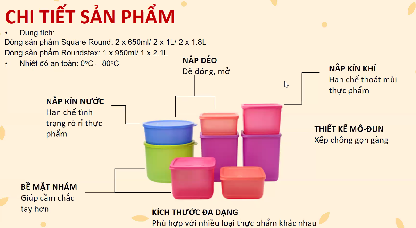 Bộ Hộp Tupperware Bảo Quản Thực Phẩm Magic (8 Hộp) - Hàng Chính Hãng