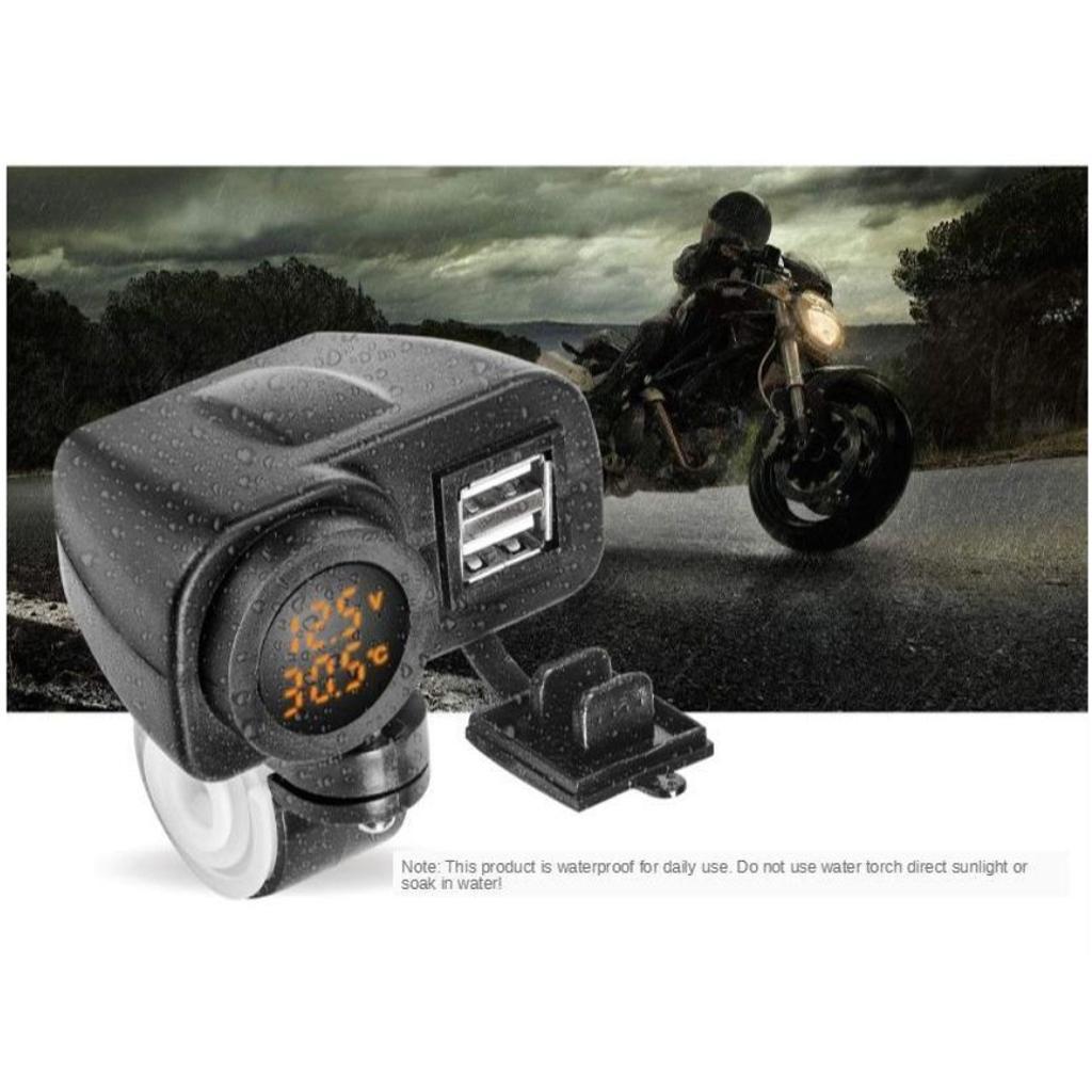 5V Motorcycle Waterproof Mobile Phone Charger Socket Power Port Red
