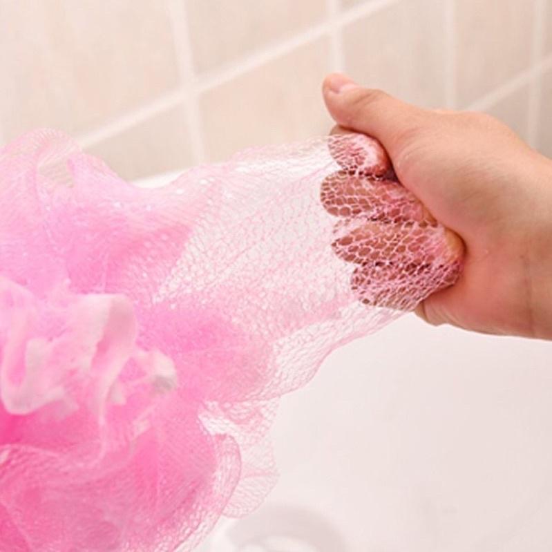 Bông Tắm Tạo Bọt Lưới Tròn Mềm Mại, Bông Tắm Tròn Màu Sắc Ngẫu Nhiên
