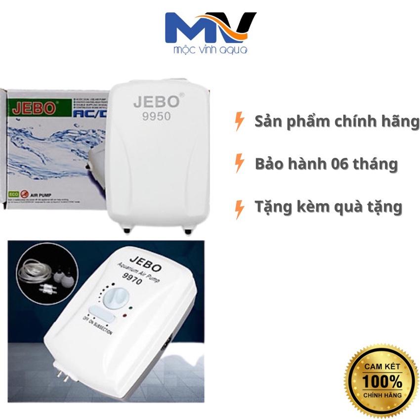 Máy sủi oxy tích điện Jebo 9950 2 vòi mini siêu êm