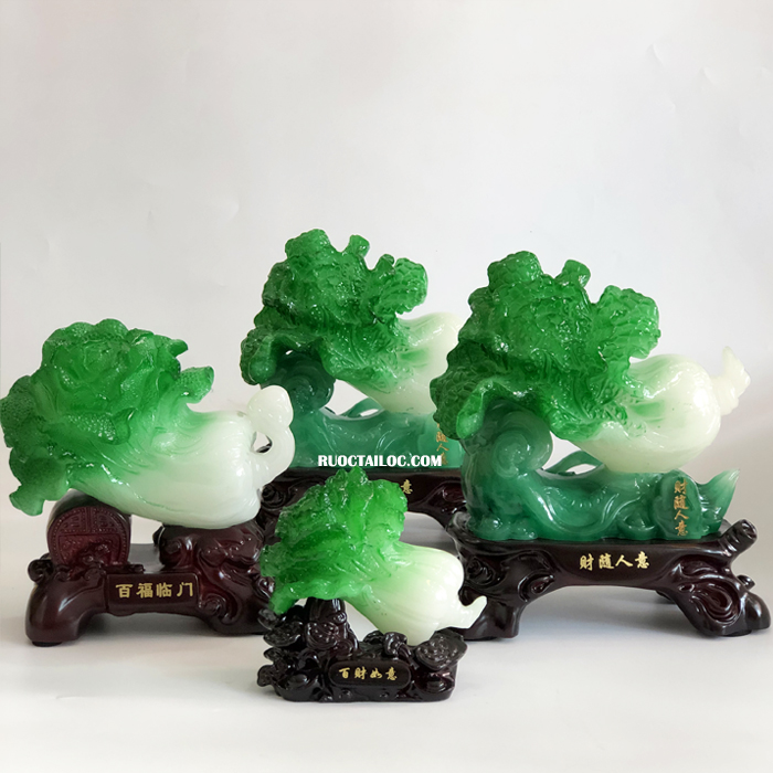 Bắp cải phong thủy để bàn thần tài mini nhiều size 11-16cm