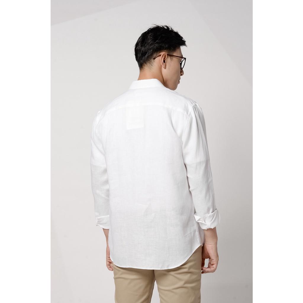 Áo sơ mi dài tay, pure linen. Form Regular- Routine 10S21SHL033