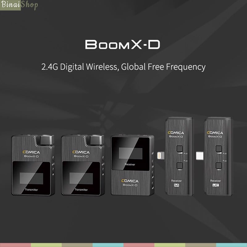 Comica BoomX-D (UC1 / UC2) - Micro Không Dây 2.4G Thu Âm Chất Lượng Cao Cho Smartphone Android, Máy Tính Bảng Type-C - Hàng chính hãng