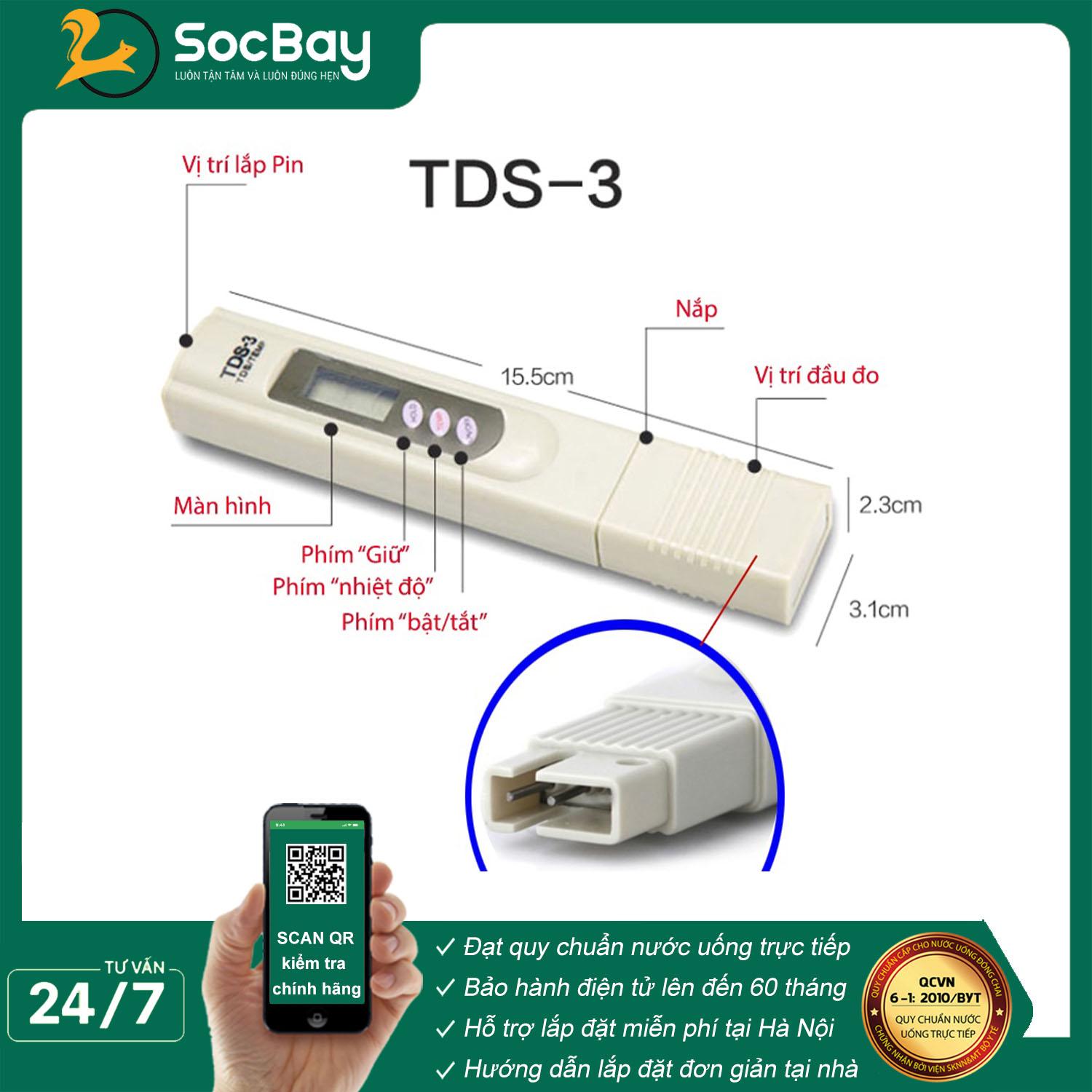 Bút thử nước TDS, dụng cụ đo TDS, máy đo độ cứng của nước - Hàng Chính Hãng