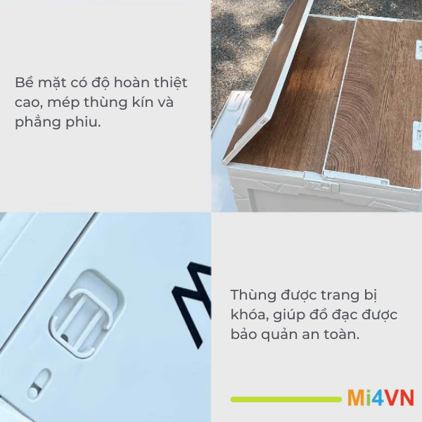 Thùng đựng đồ du lịch đa năng gấp gọn Xiaomi Maiwei có nắp gỗ mở rộng 50L phù hợp với mọi cốp xe, chứa được nhiều đồ, kích thước mở rộng lên tới 50x60 để được rất nhiều đồ