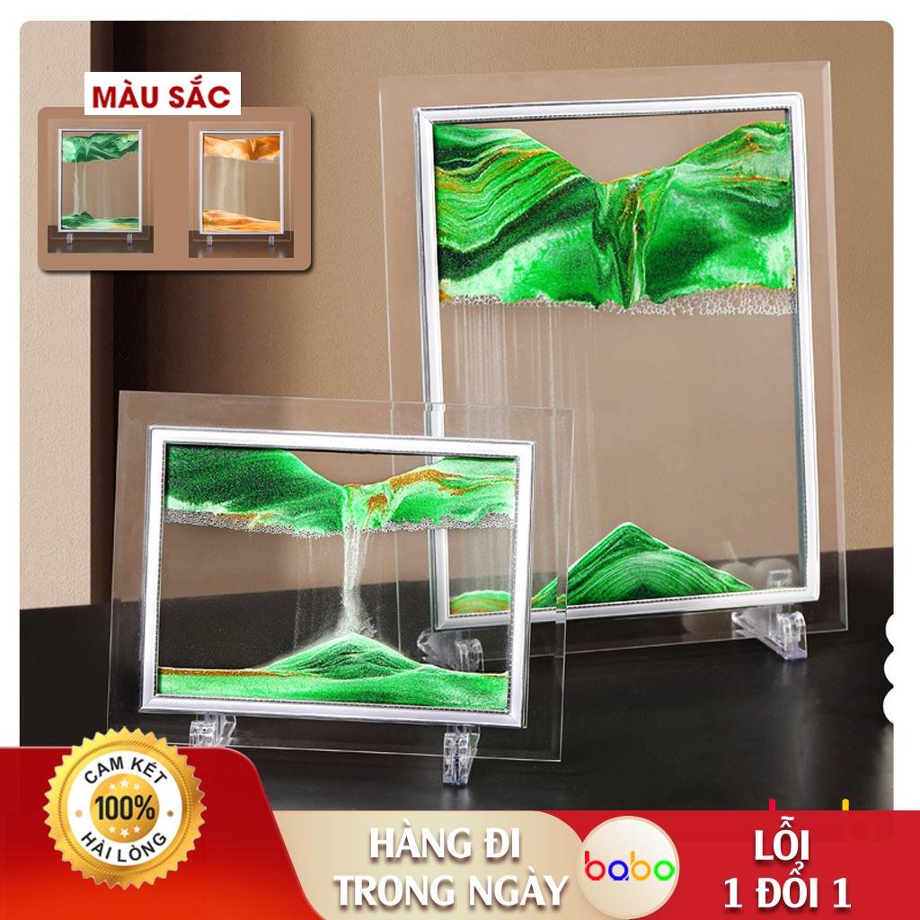 Đồng hồ Tranh cát 3D trang trí văn phòng tranh cát chảy ba chiều trang trí để bàn làm quà tặng cao cấp babo (TA08)