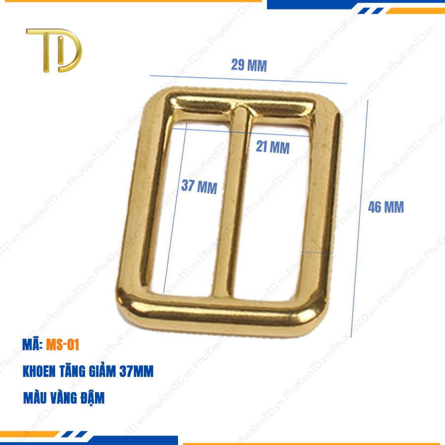 Khoen tăng giảm dây túi xách, Khoen chỉnh dây đeo túi, Tăng đơn túi xách 37mm mạ điện độ bền 5-8 năm