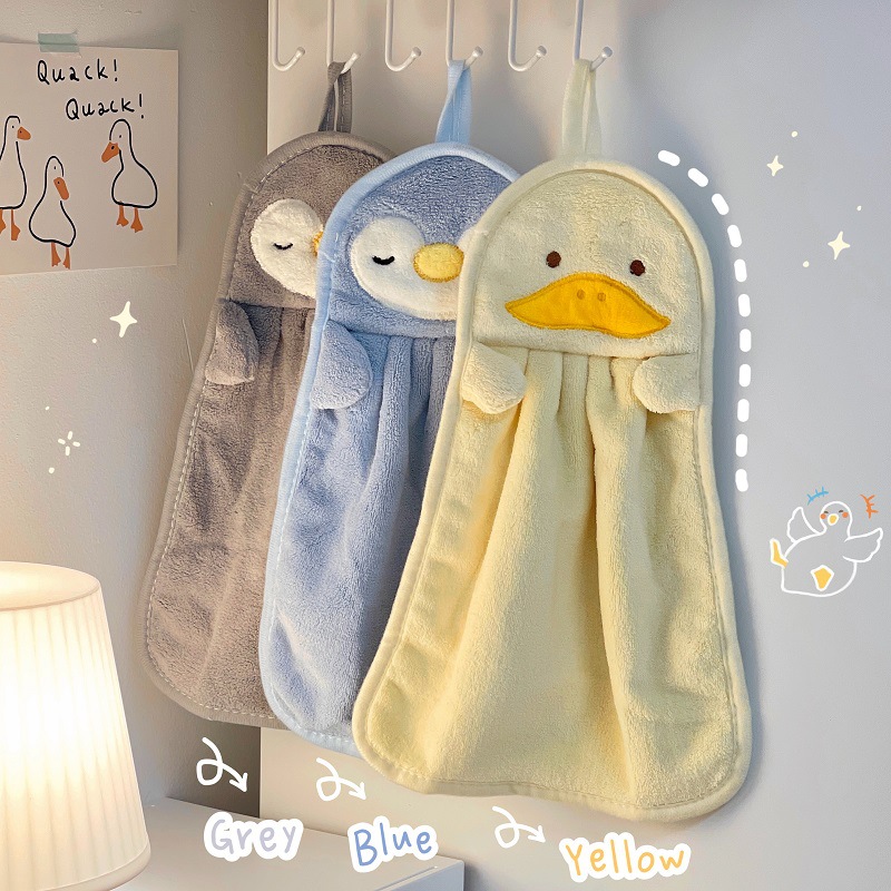 Khăn lau tay siêu thấm hút - Khăn lau bếp đa năng siêu mềm hình thú dễ thương có móc treo