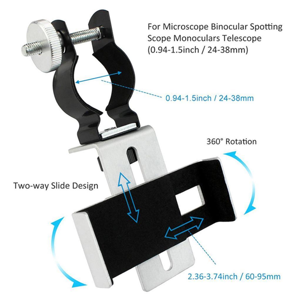 Metal Telescope Cell Phone Adapter Mount Bracket Spotting Scope Accessories