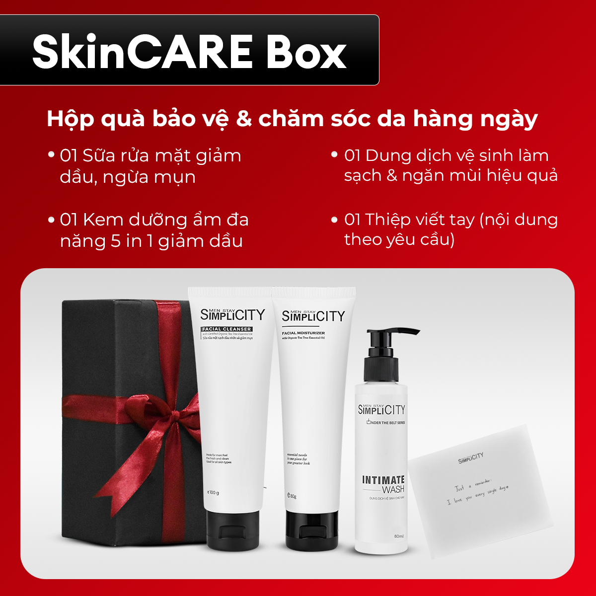 Bộ quà tặng chăm sóc da Men Stay Simplicity Skincare Box &amp; Bodycare Box