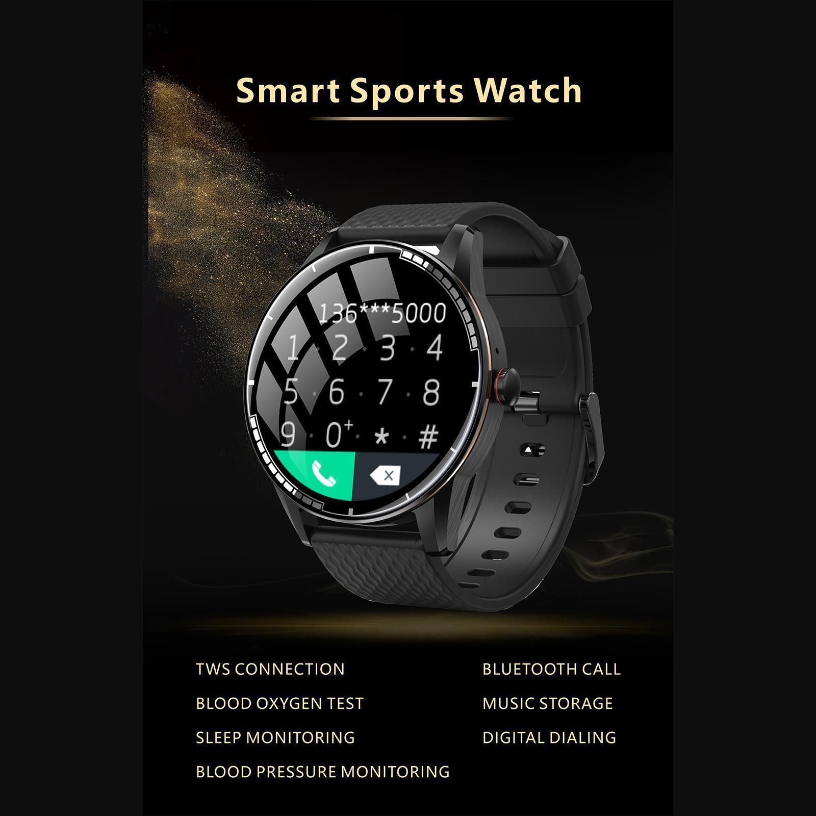 Bluetooth Smart Watch Waterproof Pedometer Sleep Monitor for Android IOS Black