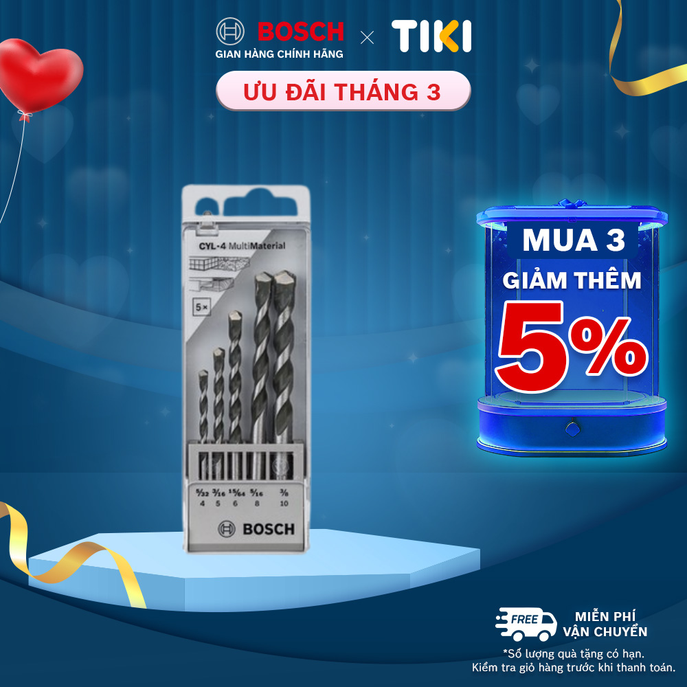 Mũi Khoan Đa Năng Bosch Bộ 5 Mũi (4/5/6/8/10 mm)