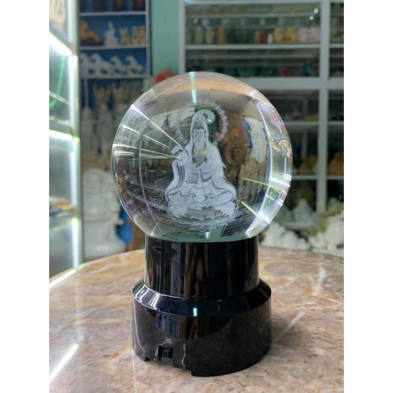 Bi Cầu Quan Âm Tặng Kèm Đế Đèn - đường kính bi 10cm