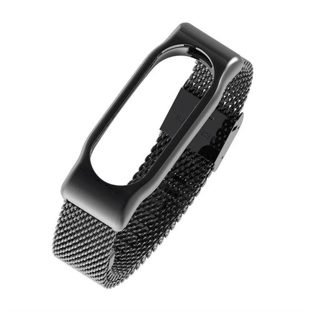 Dây đeo Milanese bằng thép không gỉ khung kim loại cho Xiaomi Mi Band 2 3 4 Miband 2 3 4