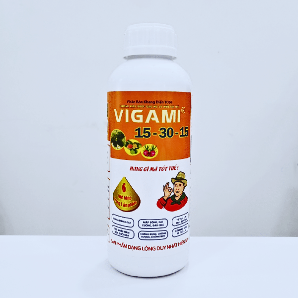 Phân bón Vigami 15-30-15 ra hoa đồng loạt, đậu quả, to trái, đẹp trái, chống rụng, chống nút, chống sượng 1000ML