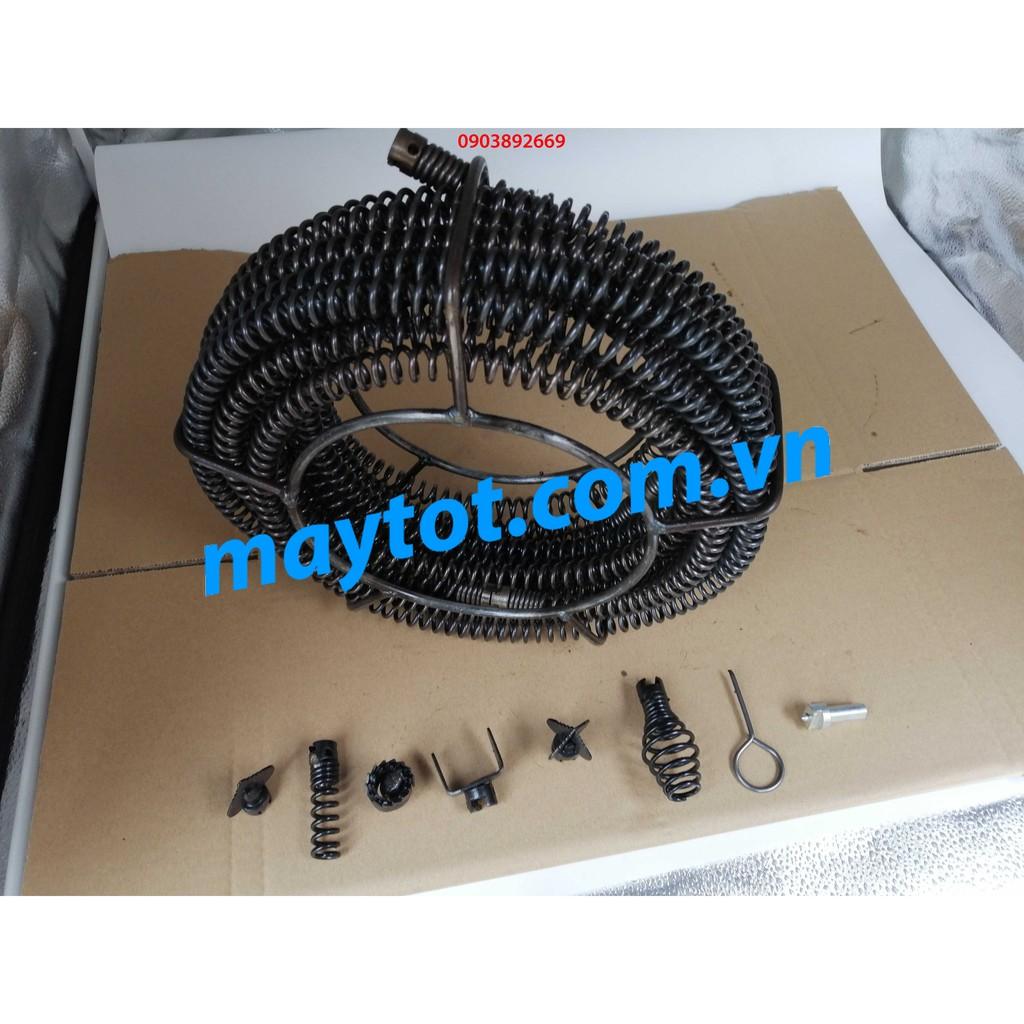 Dây thông tắc cống lò xo phi 16 dùng cho máy khoan - dài 9m