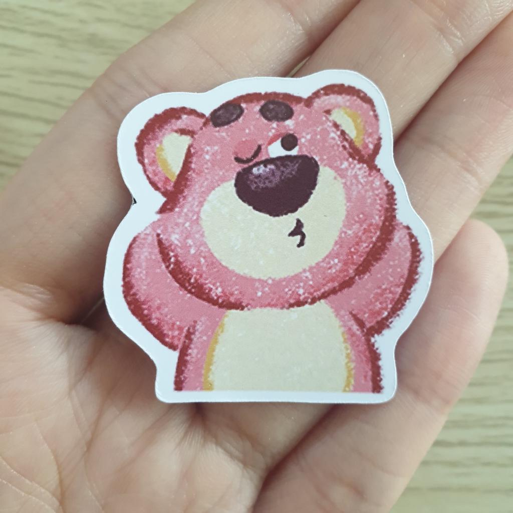 Sticker gấu dâu cute trang trí mũ bảo hiểm, laptop, điện thoại, sổ tay