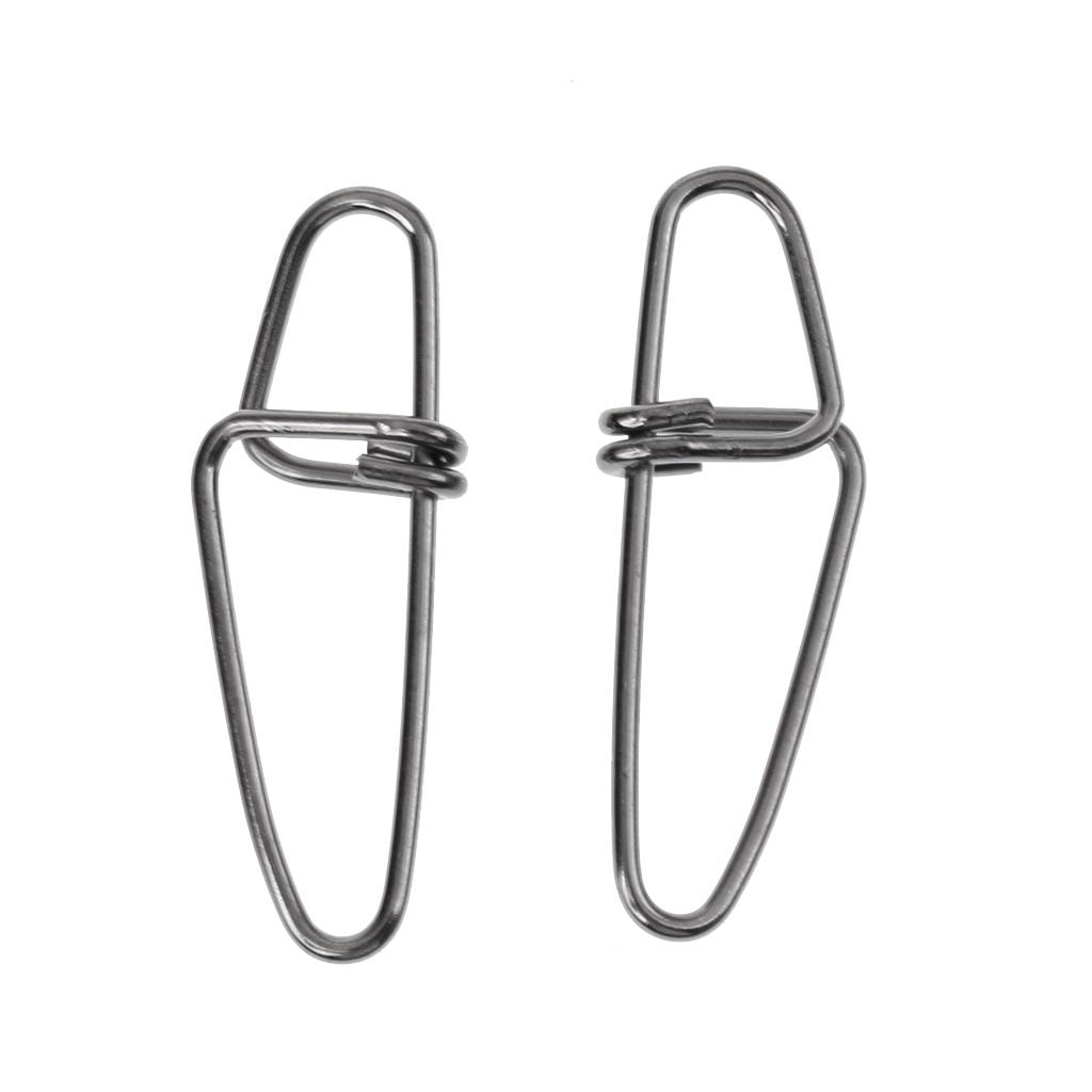 50 Pieces Fishing Lock Snap Hook Lure Connector Swivels Solid Ring Clips 0#