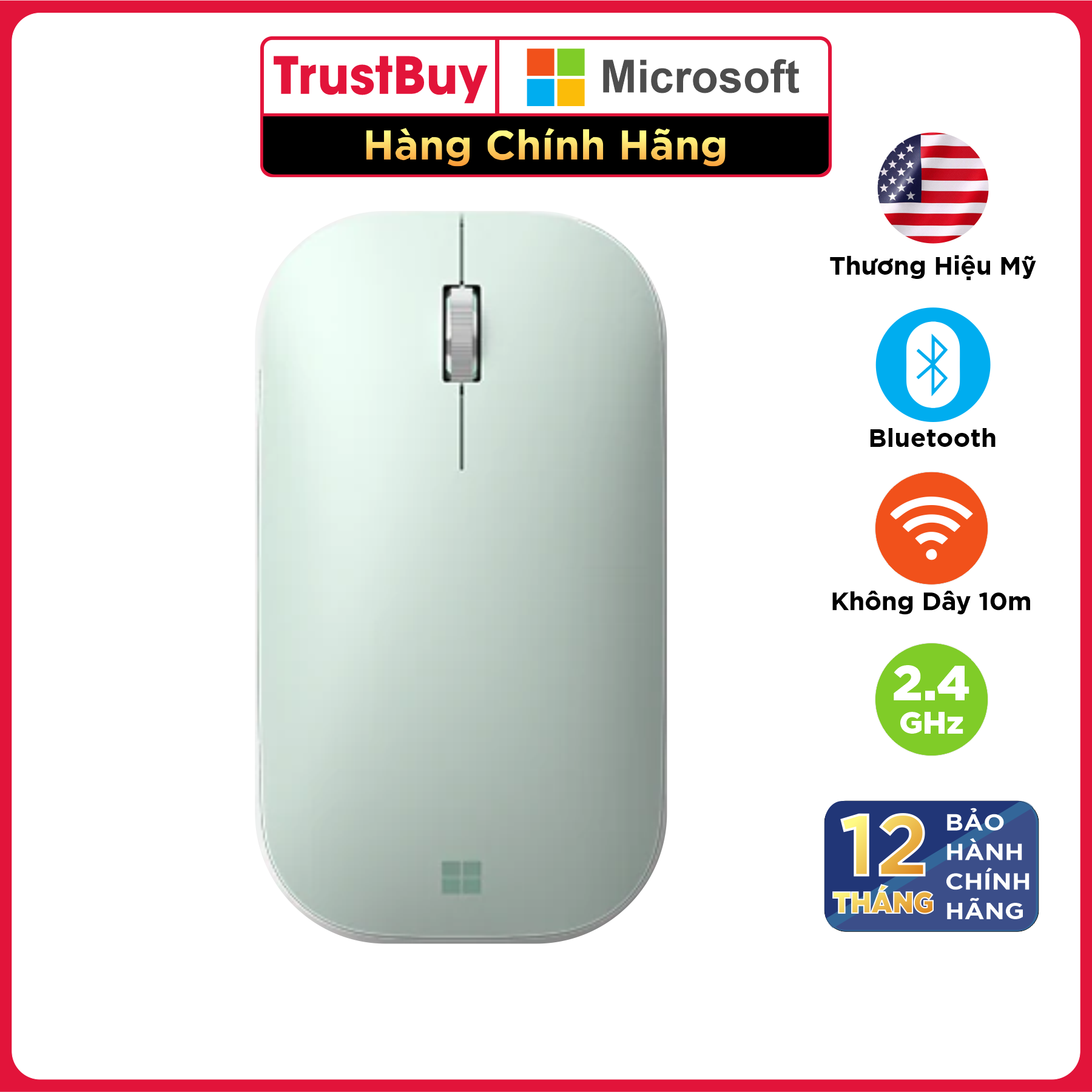 Chuột Không Dây Bluetooth Microsoft BlueTrack Modern Mobile - Hàng Chính Hãng