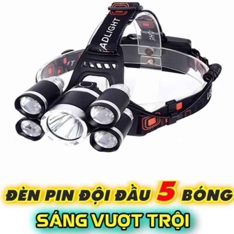 ĐÈN PIN ️️ Đèn pin đội đầu 5 bóng siêu sáng