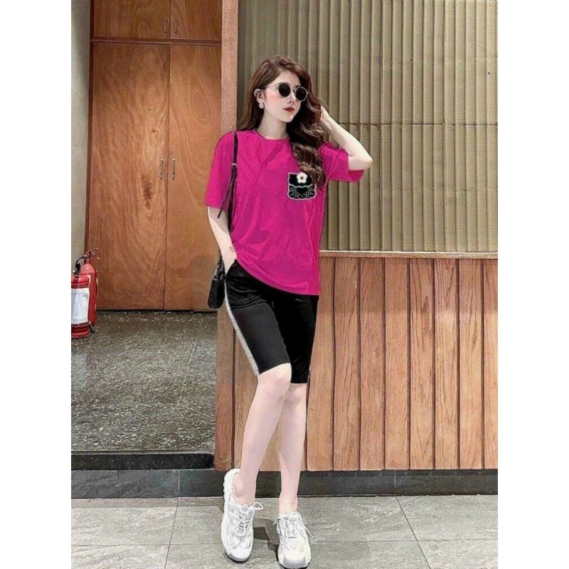 Sét đồ bộ lửng nữ quần ngố áo form rộng thêu hoa siêu xinh, đô bộ đi chơi mặc ơ nhà mẫu mới đẹp có bigsize