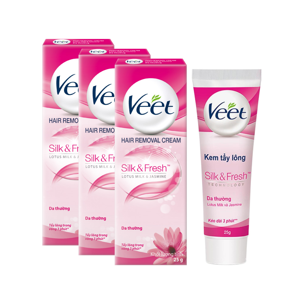 Combo 3 Kem Tẩy Lông Cho Da Thường Veet Silk Fresh 25G