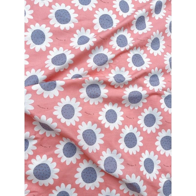 Vải thô cotton hoa hướng dương mặt trời mịn mát