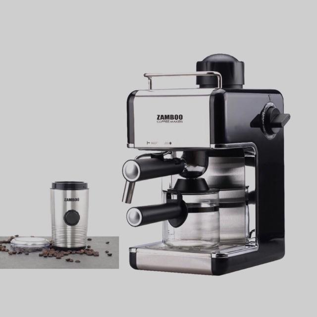 Combo Máy pha cà phê Espresso Zamboo ZB-68CF+ Máy xay ZB-100GR- Hàng chính hãng