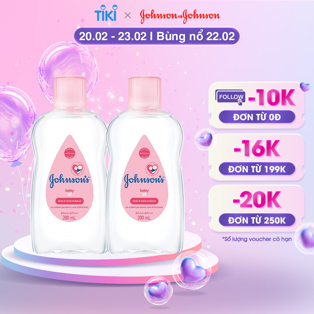 Combo 2 Chai Dầu Mát Xa Johnson's Baby Oil 200ml