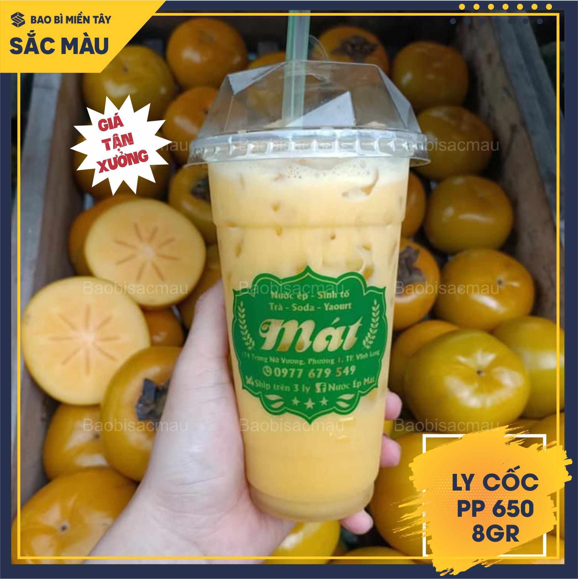 Sỉ 50 cốc nhựa/ ly nhựa PP 650 kèm nắp
