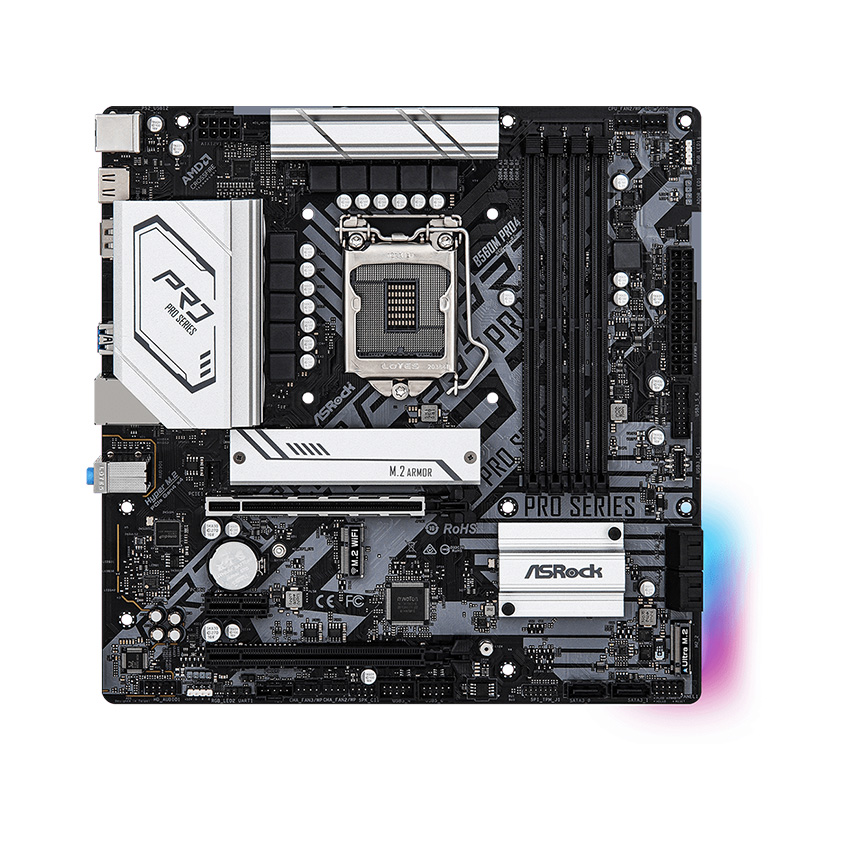 Mainboard ASROCK B560M PRO4 (Intel B560, Socket 1200, m-ATX, 4 khe Ram DDR4) - Hàng chính hãng