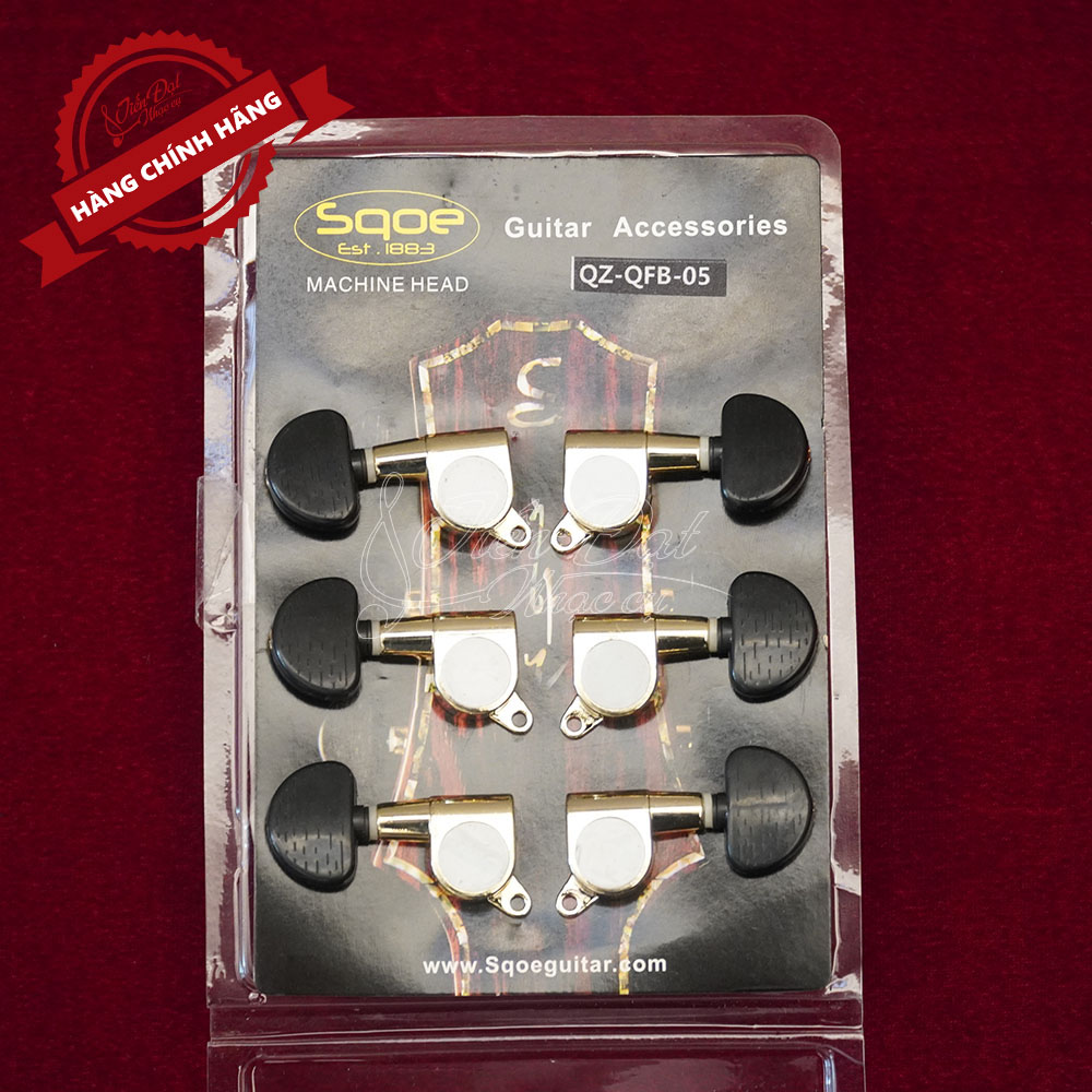 Bộ 6 Khóa Đàn Guitar Acoustic Sqoe QZ-QFB-05 (Đầy Đủ Ốc Vít), Đúc Cao Cấp, Độ Bền Cao