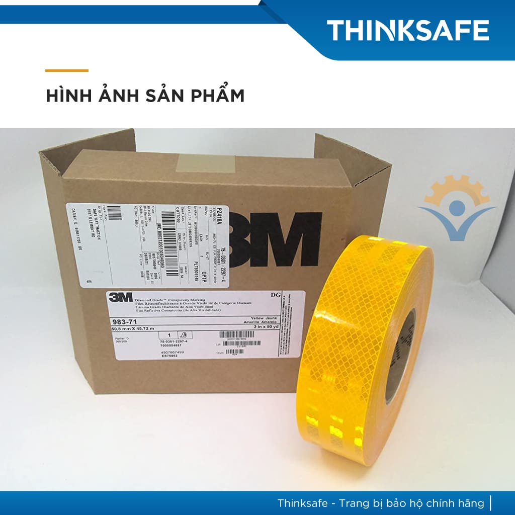 Băng keo phản quang 3M 983 phản quang theo cấu trúc kim cương, bền màu chuyên dùng phản quang xe máy, ôtô nhà xưởng