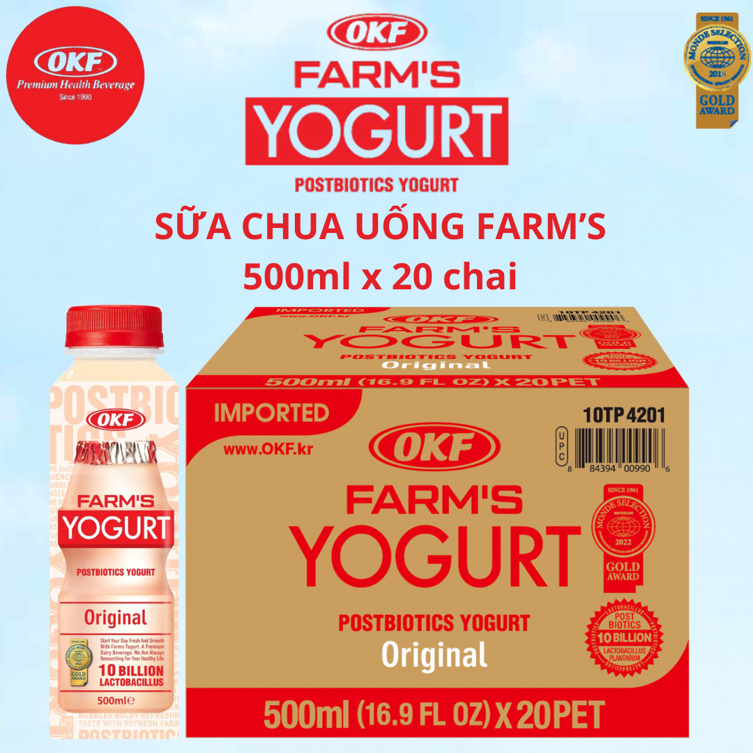 SỮA CHUA UỐNG FARM'S OKF HÀN QUỐC 500ml x 20 chai