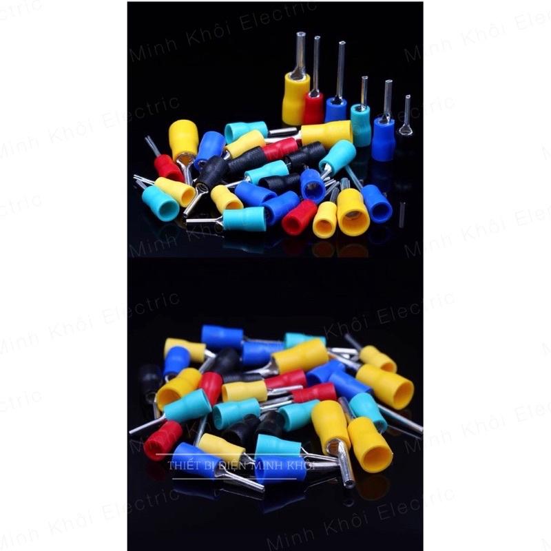 Cos Kim Đặc combo 100c, Đầu cos pin tròn đặc,đầu cốt kim bấm nối dây điện, cosse pin đặc