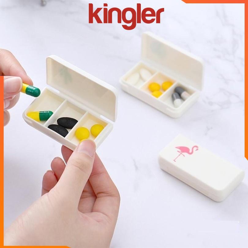 Hộp Chia Thuốc 3 Ngăn Mini, Đựng Thuốc Mang Đi Làm, Đi Du Lịch, Nhỏ Gọn Bỏ Túi, Tiện Dụng, Nhựa An Toàn, Tiện Dụng Trong Gia ĐìnhKingler 7122