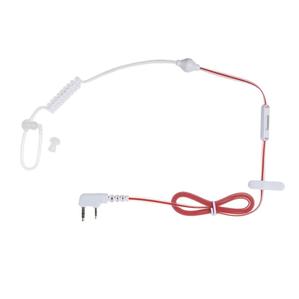 2 Way   Headset PTT Mic Acoustic Tube Earpiece for