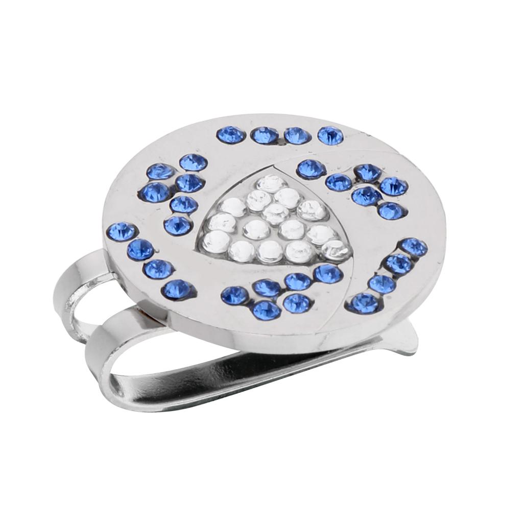 Zinc Alloy Bling Rhinestone Golf Hat / Cap / Visor Clip and Magnetic Ball Marker Golf Accessories