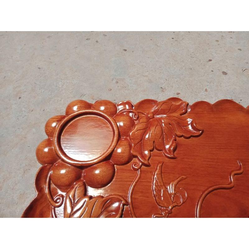 Khay trà liền khối gỗ hương đá