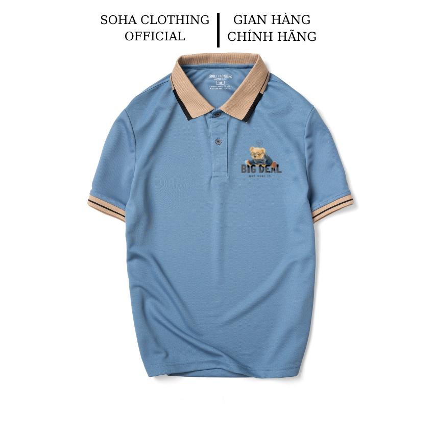Áo POLO nam cổ bẻ Gấu BIGDEAL VIỀN vải cá sấu dệt kim xuất xịn,chuẩn form, sang trọng ,thanh lịch - SOHA CLOTHING