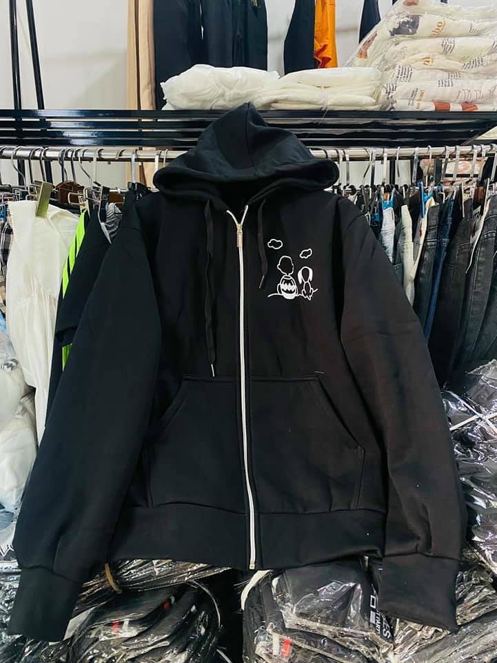 ÁO HOODIE - ÁO KHOÁC NỈ NGOẠI Dây full zip (Ảnh Thật) HOOIDE IN NGƯỜI VÀ GẤU