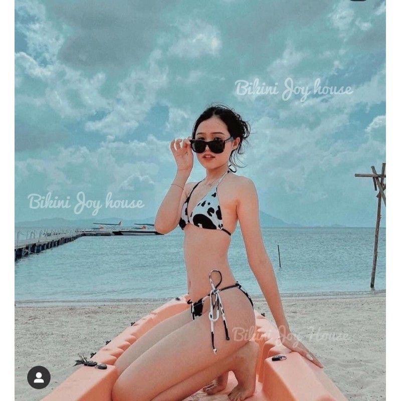 bikini đồ bơi tam giác bò sữa  2 mảnh kèm hinh anh thật
