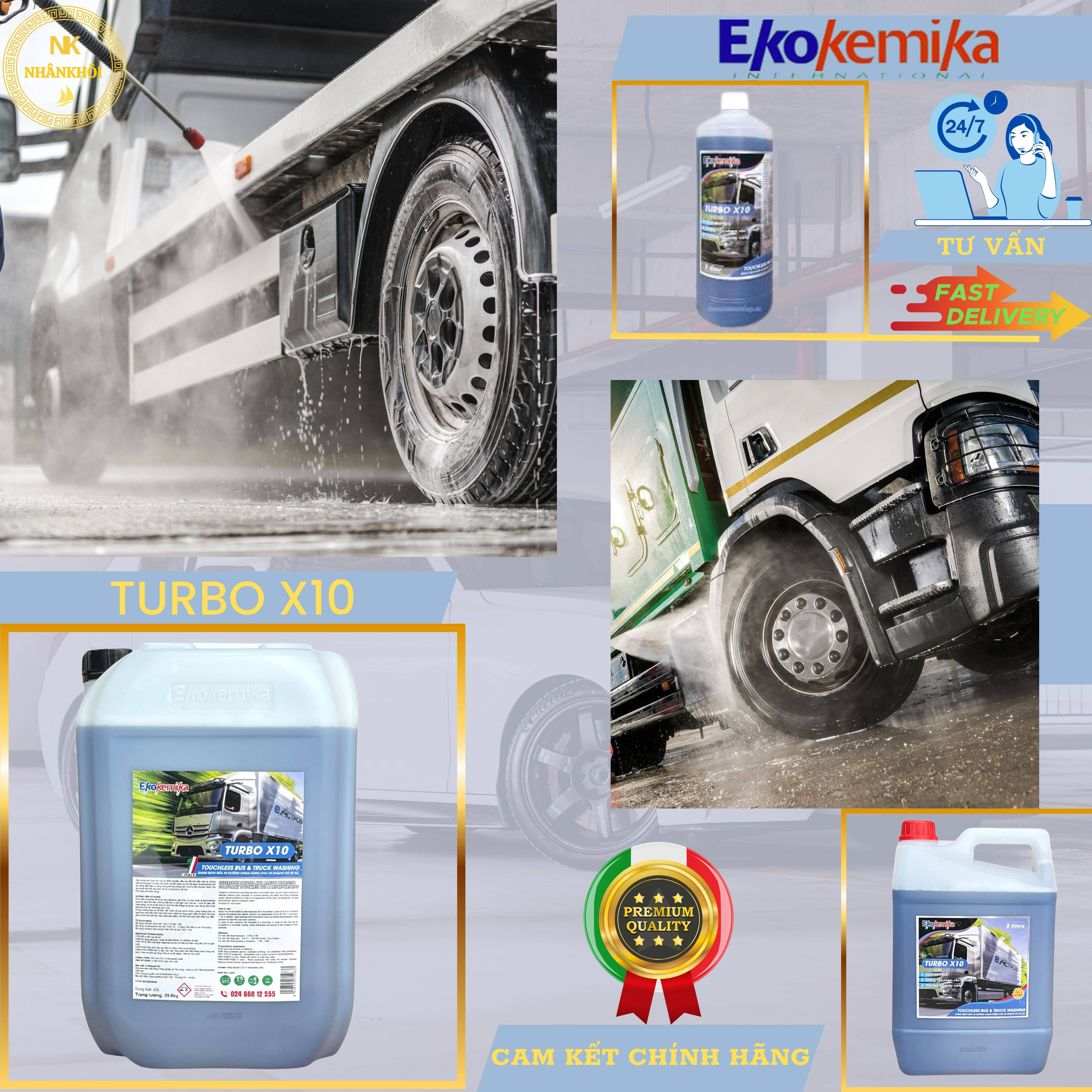 Turbo X10 - 1 lít - Dung dịch rửa xe không chạm - Nước rửa xe bọt tuyết - Ekokemika